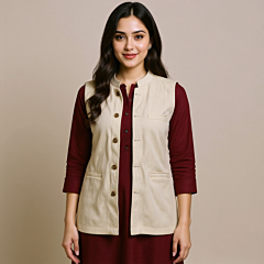 White Woolen Jacket M Size