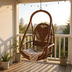 Bamboo Rattan Cane Swing Chair 