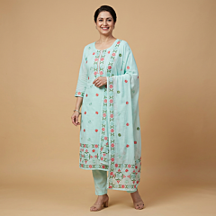 Handcrafted Phulkari Work Unstitched Suit for Women