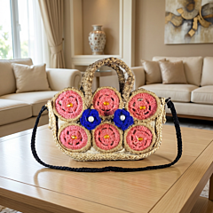 Handcrafted Natural Beige Jute Sling Bag