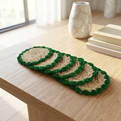 Handcrafted Jute Tea Coasters | Set of 6