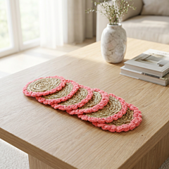 Handcrafted Jute Tea Coasters | Set of 6