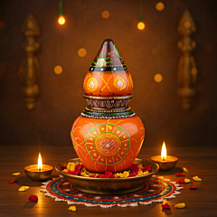 Hand Painted Terracotta Mitti Kalash 
