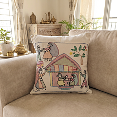 Hand-Embroidered Cushion Cover