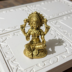 Handcrafted Goddess Lakshmi Brass Idol | 9x6x11 cm