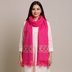 Handwoven Pink Kullu Woollen Shawl