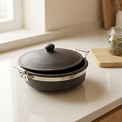 Handcrafted Terracotta Non-Stick Kadhai | 12 Inches