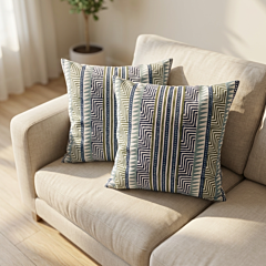 Block Printed Cotton Cushion Covers | Set of 2 | Allover Pattern