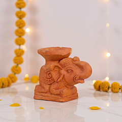 Elephant Decorative Terracota Diya Holder