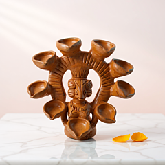 Terracotta Hatima Diya Stand