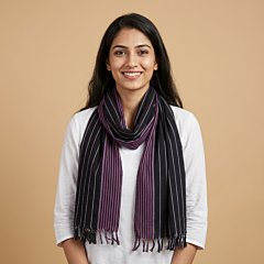 Handloom Cotton Black Stole