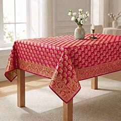 Brocade Silk Table Cloth | 1 x 1 Metre | Pink