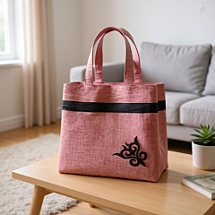 Handcrafted Khadi Tote Bag with Kashidakari and Kadhai Work 