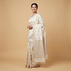 Handwoven Eri Mekhela Chador|Cream