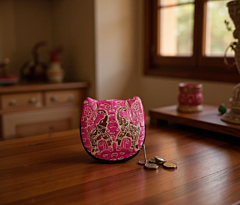 Genuine leather Small Coin Purse| Elephant Pair Design 