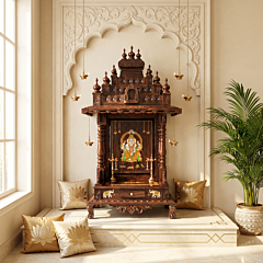 Handcrafted Rosewood Pooja Mandap