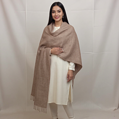 Handwoven Brown Pure Pashmina Wool Shawl