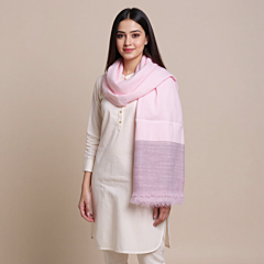 Light Pink Kullu Rabbit Wool Shawl