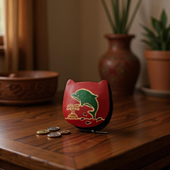 Genuine Leather Small Coin Purse | Dolphin Design 