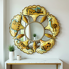 ANIMAL-THEMED MIRROR -CARTOON ANIMAL MOTIFS