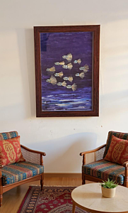 Fish- Homedecor from dry leaves and seed hair