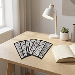 Handcrafted Warli Art Bookmarks | Set of 7 | 15x5 cm