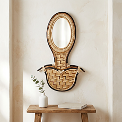 Handmade Bamboo Mirror Stand | Mirror Wall Hanging