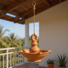 Handmade Terracotta Hanging Diya | 	13x13x11 cm