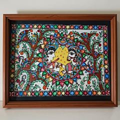 Radha Krishna Handmade Madhubani painting  without frame