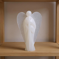 Handcarved Opalite Stone Angel Figurine