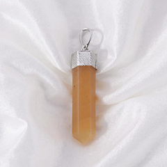 Handmade Red Aventurine Pencil Pendant for Reiki Healing