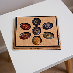 Handmade Seven Chakra Engraved Stones Set