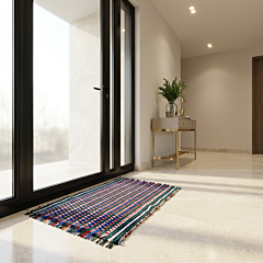 Handmade Cotton Multicoloured Door Mat