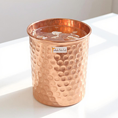 Hammered Copper Water Glass Tumbler | 250 ML