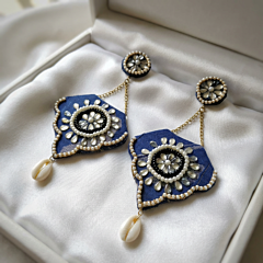 Handmade Fabric Dangling Earrings