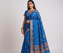 Bengal Pure Cotton Saree | Blue