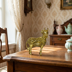 Brass Kamdhenu Cow Mid Idol