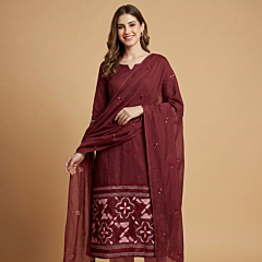 Maroon Thread Work Punjabi Suit 