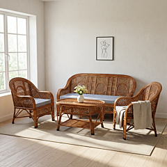 Handcrafted Wooden Sofa Set