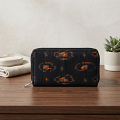 Handmade Ikat Toilet Pouch|Black