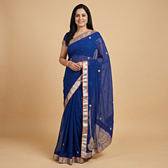 Handcrafted Gotta Patti Saree|Blue
