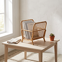 Bamboo Rattan Cane Magazine Storage Rack 