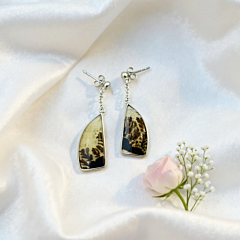 Shazar-dendritic agate Silver Earring