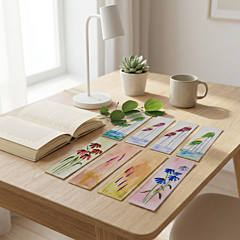 Handmade Bookmarks | Set of 8 | 15x5 cm