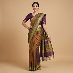 Handloom Tangaliya Cotton-Silk Saree