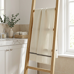 Handloom Cotton Off-White Bath Towel