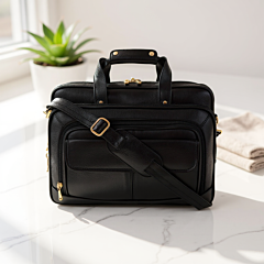 Genuine Leather Laptop Office Bag - A Blend of Elegance and Executive Officeman, Professionals, And Daily Travelers For Men