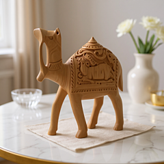 Handcarved Wooden Camel Showpiece