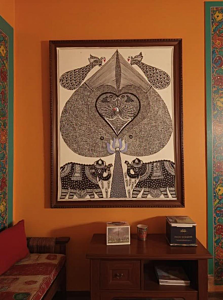 Handcrafted Madhubani Painting without Frame | Black and White