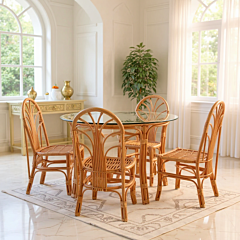 Bamboo 4-Seater Dining Table Set | Dastkar Craft